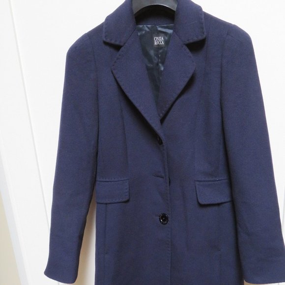 Cinzia Rocca Cashmere Navy Dress Coat - Picture 1 of 1